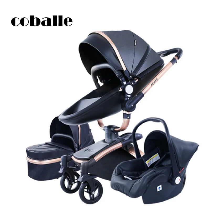 3-in-1 High Landscape Baby Stroller