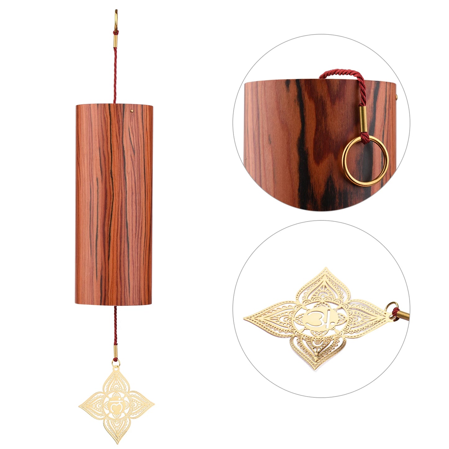 Natural Bamboo Chakra Wind Chimes for Zen Meditation