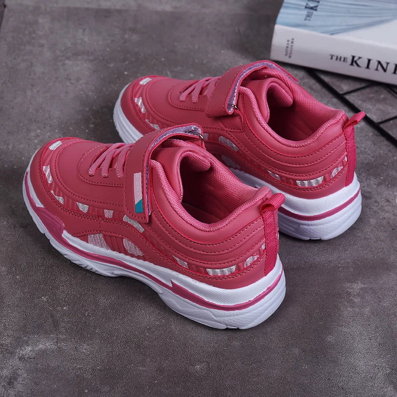 Pink Waterproof Girls Running Shoes