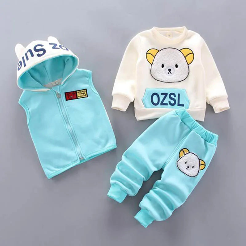 3PCS Kids Fleece Outerwear Set