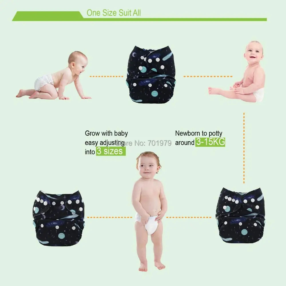 ALVABABY Digital Position Reusable Baby Cloth Nappies