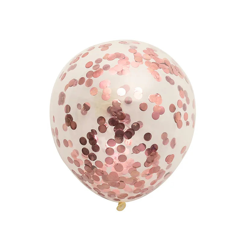 Rose Gold Confetti Balloons & Party Decorations