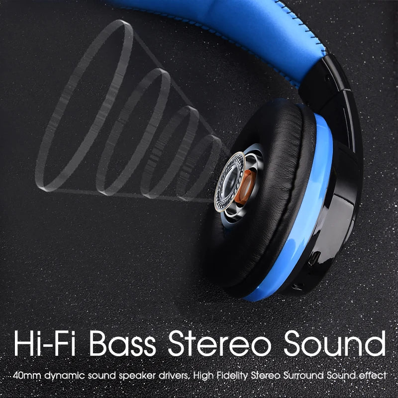 HiFi Bass Bluetooth Over Ear Headphones