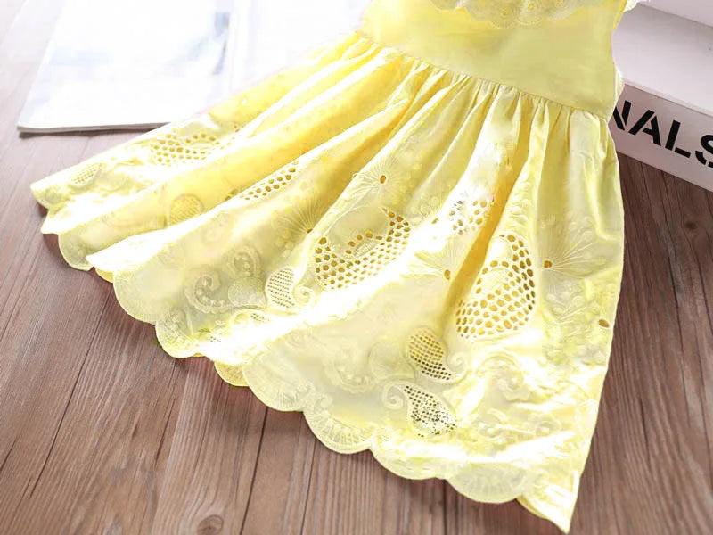 Cute Ruffled Cotton Embroidered Dress