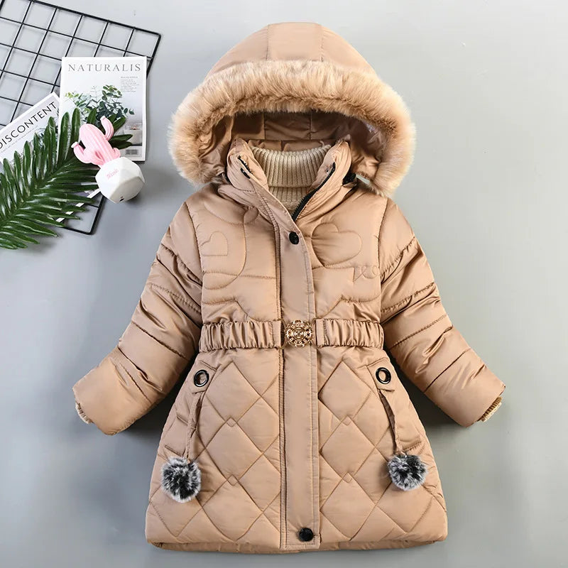 Girls Hooded Windproof Winter Jacket