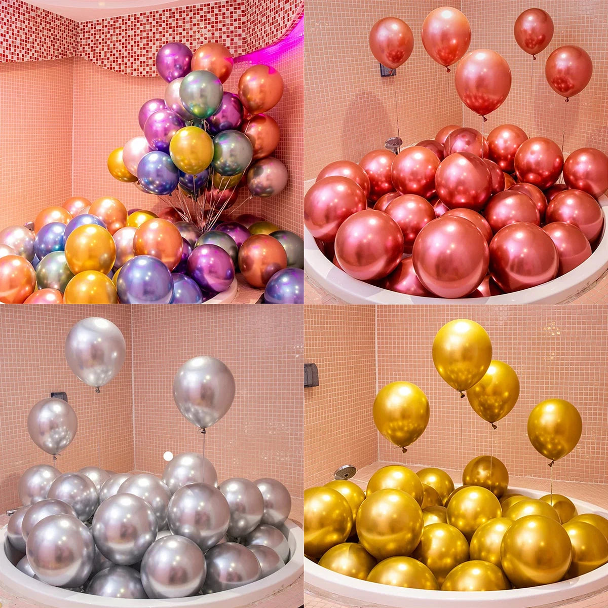 New Year Party Balloons - Gold Silver Confetti Mix