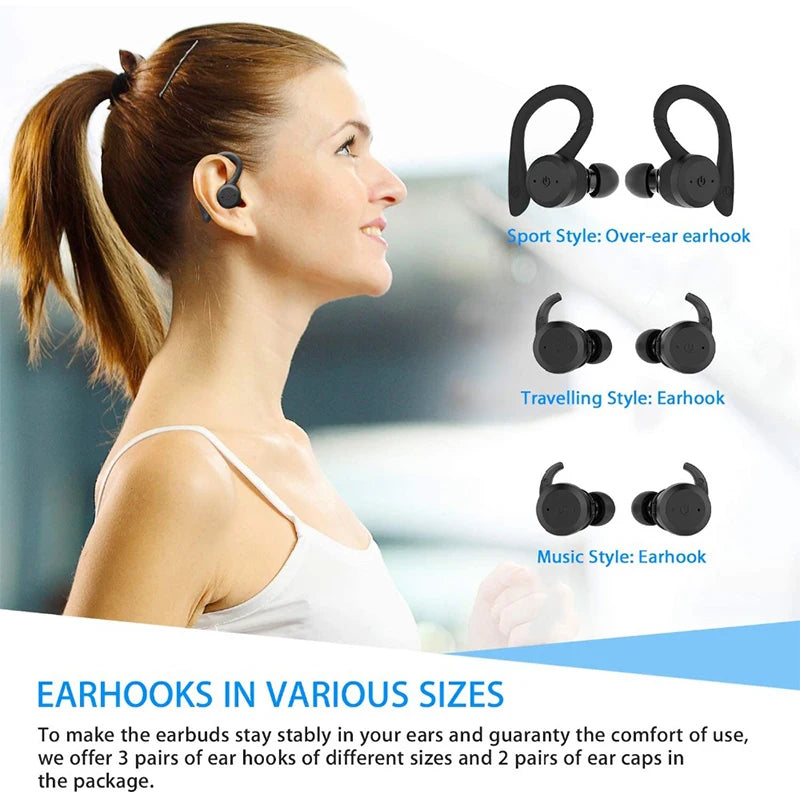 Swimming Waterproof Bluetooth Earbuds with 20 Hours Playtime