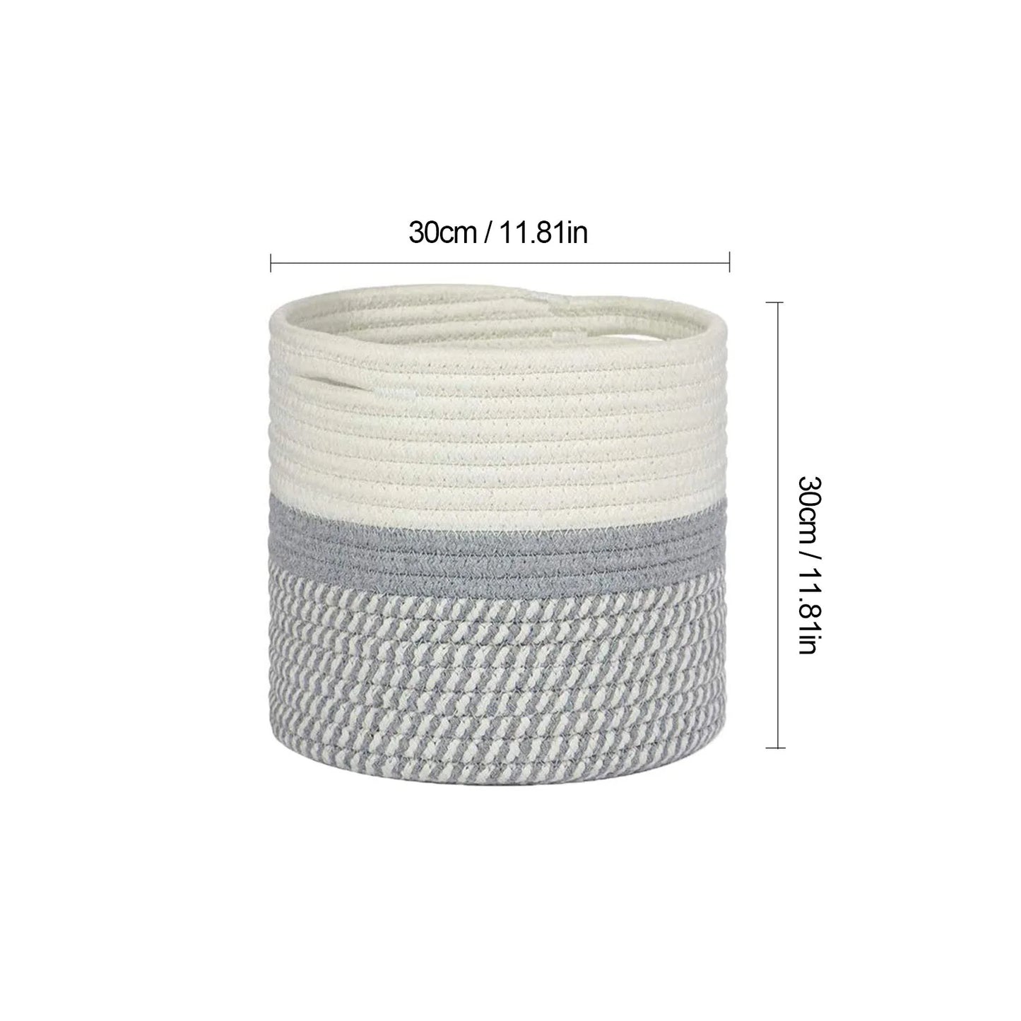 Large Capacity Hand-woven Cotton Rope Plant Basket