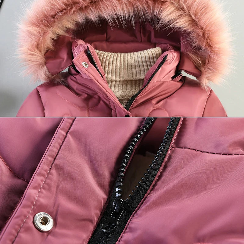 Girls Hooded Windproof Winter Jacket