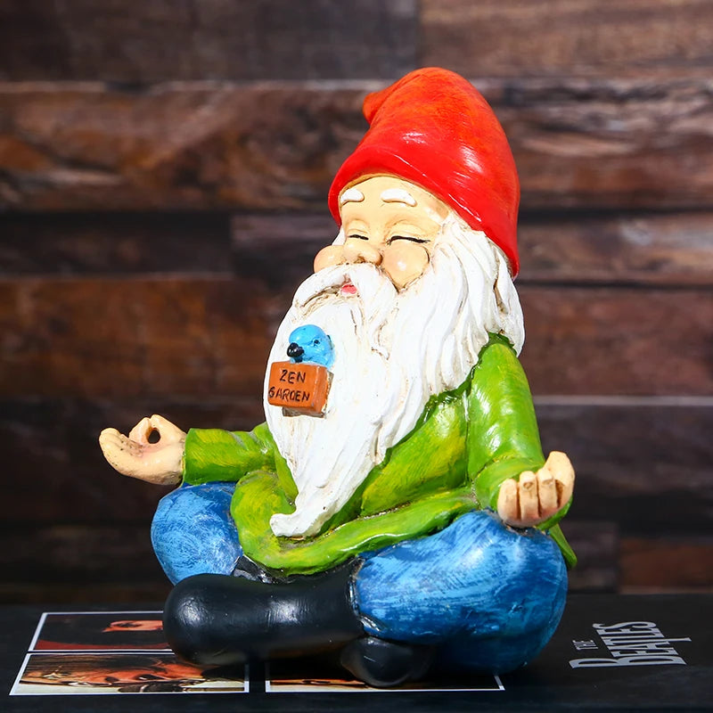 Cute Resin Zen Garden Gnome Statue