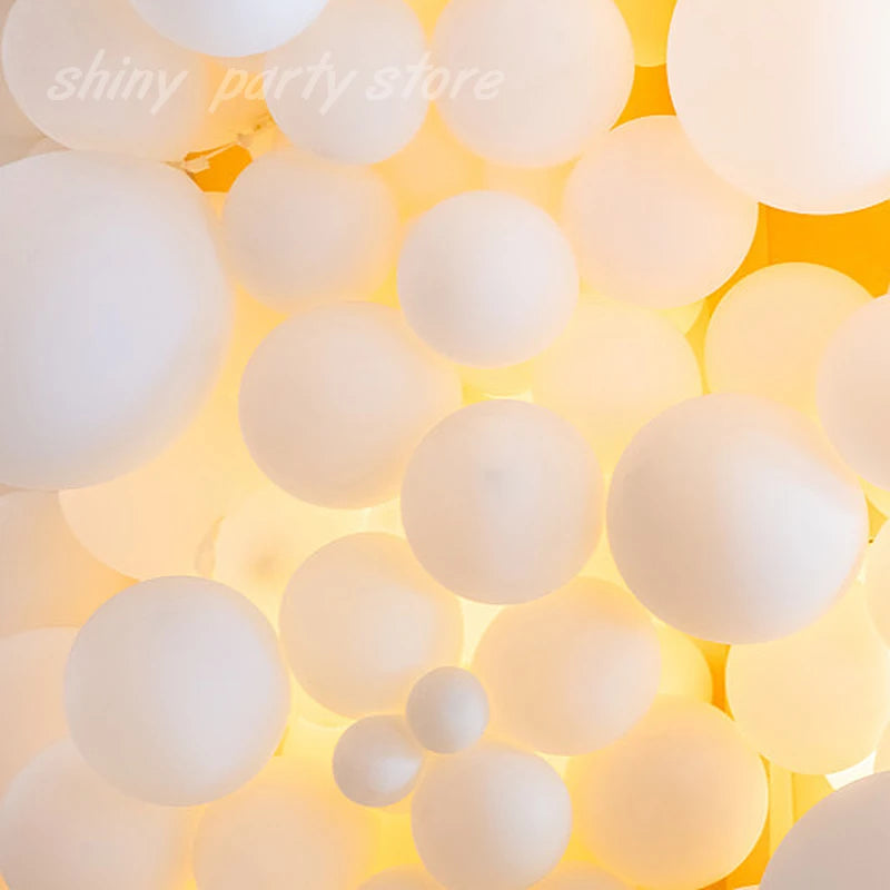 White Latex Helium Balloons Set