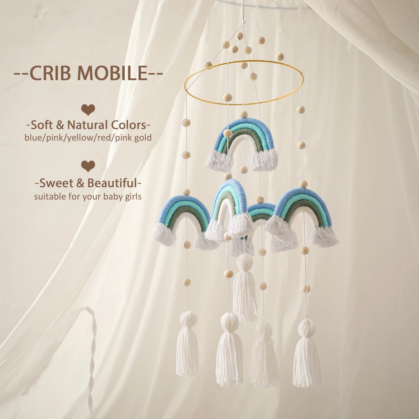 Rainbow Baby Rattles Crib Mobile