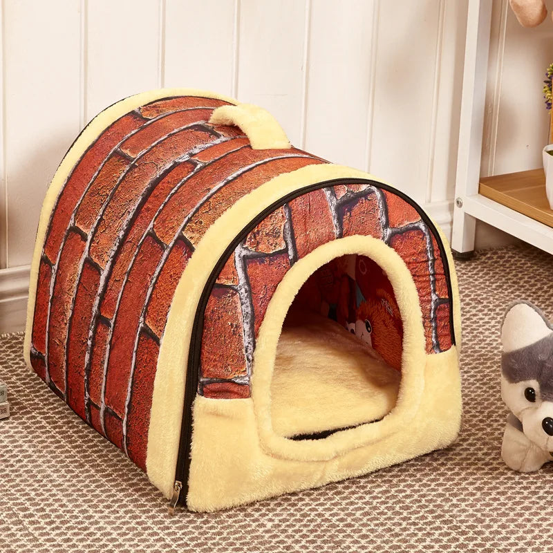 Cozy Dog Cave Bed with Plush Cushion