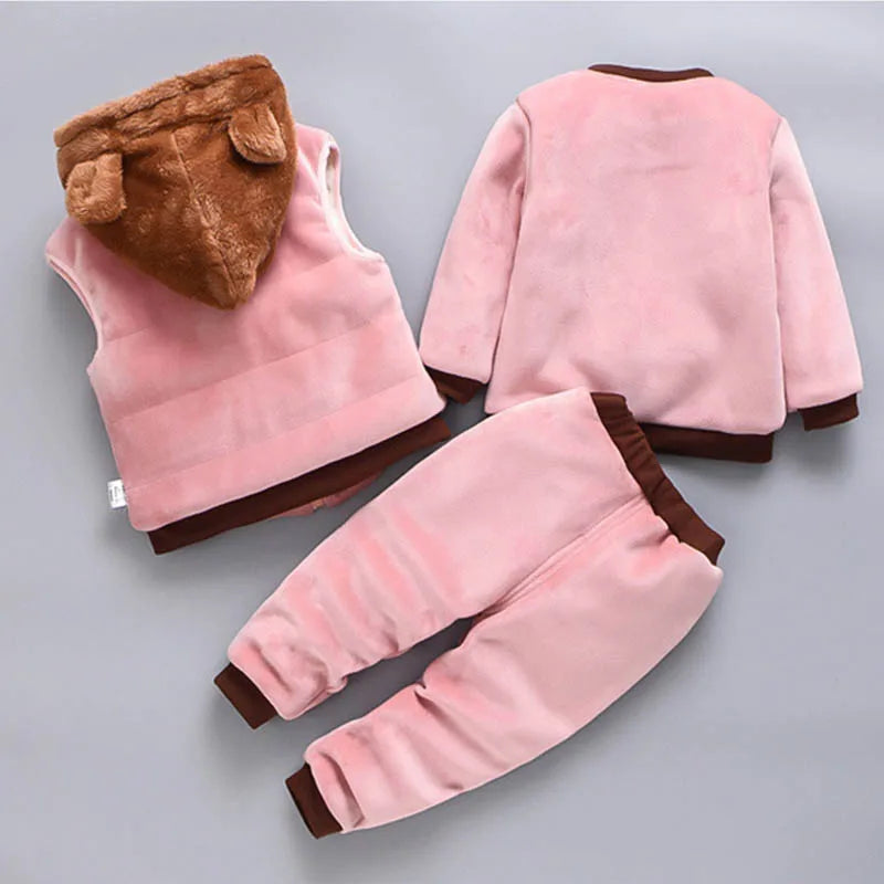 3PCS Kids Fleece Outerwear Set