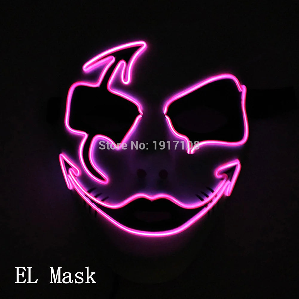 LED Neon Halloween Horror Mask