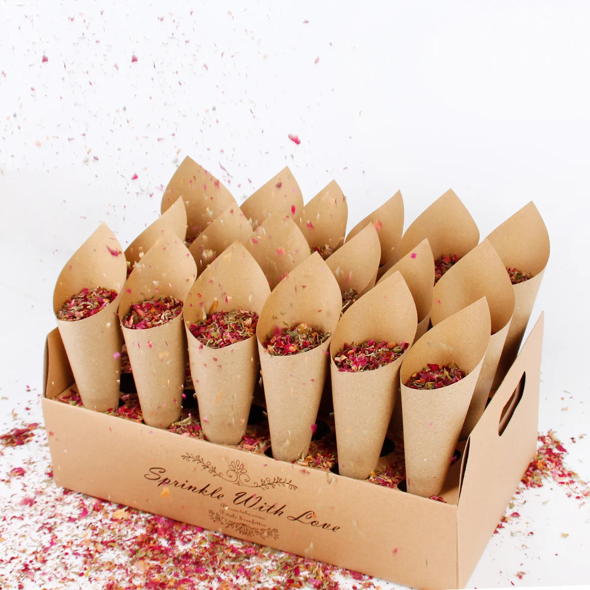 Wedding Confetti Cone Holder Set