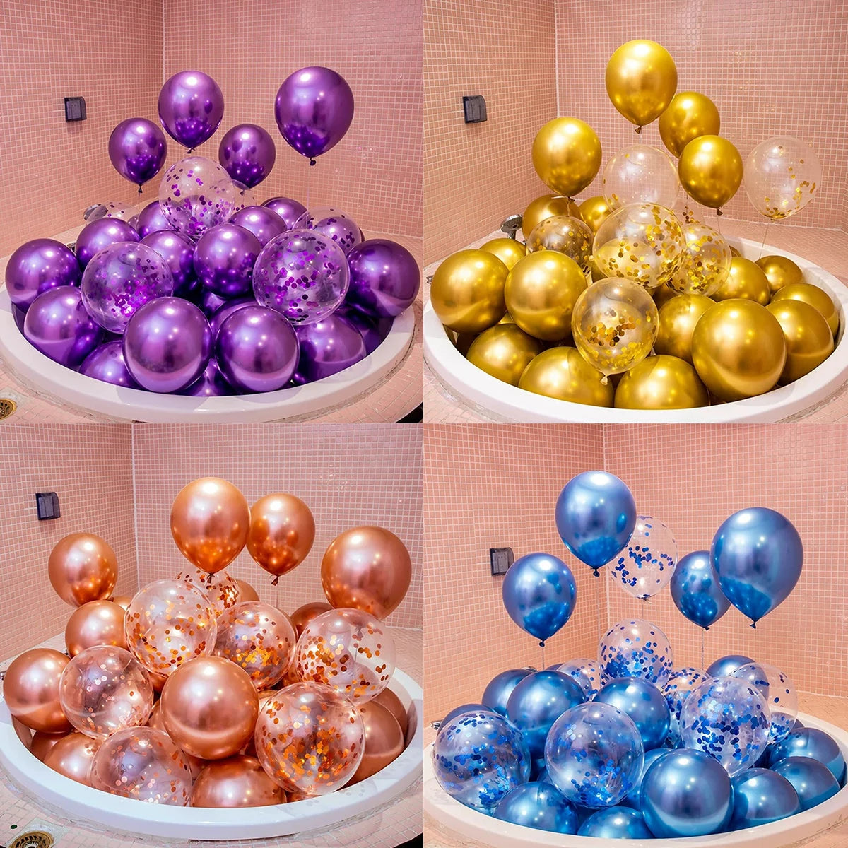 New Year Party Balloons - Gold Silver Confetti Mix