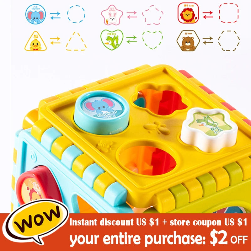 Colorful Shape Sorting Cube Toy