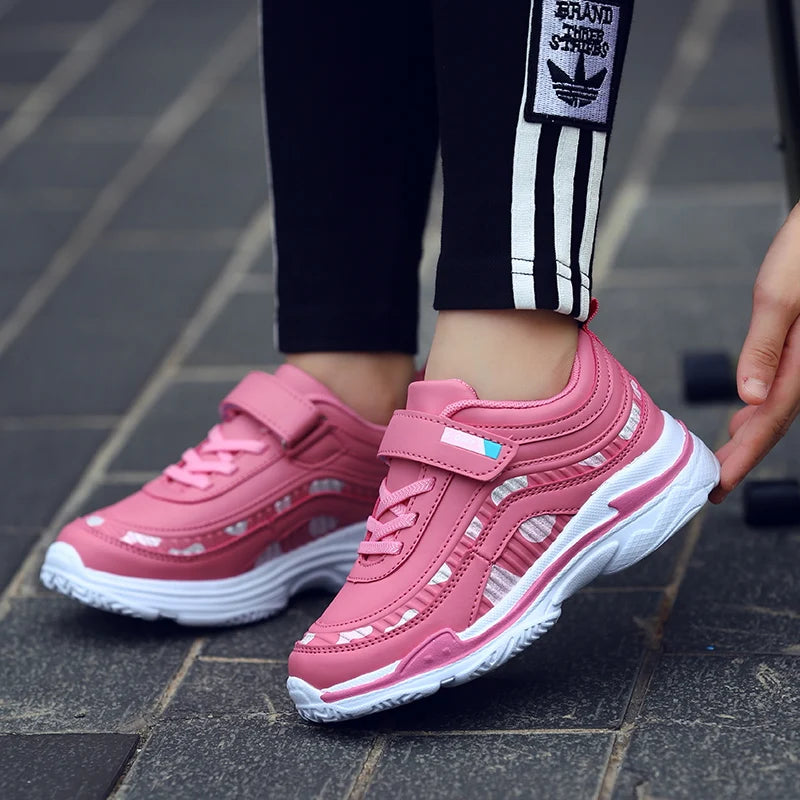 Pink Waterproof Girls Running Shoes