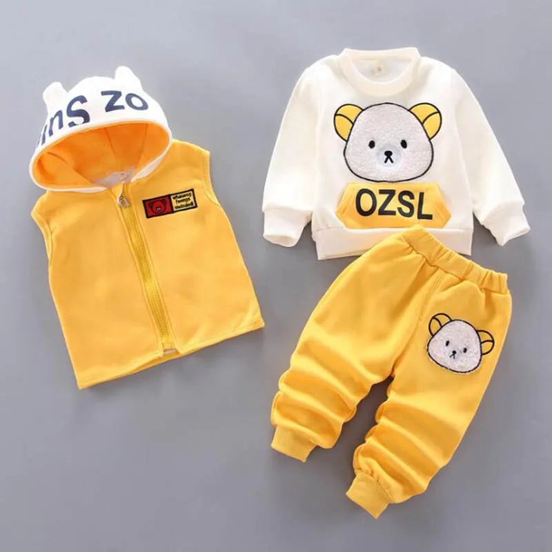 3PCS Kids Fleece Outerwear Set