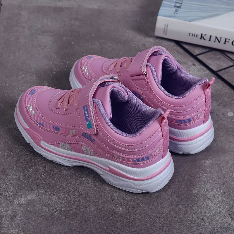 Pink Waterproof Girls Running Shoes