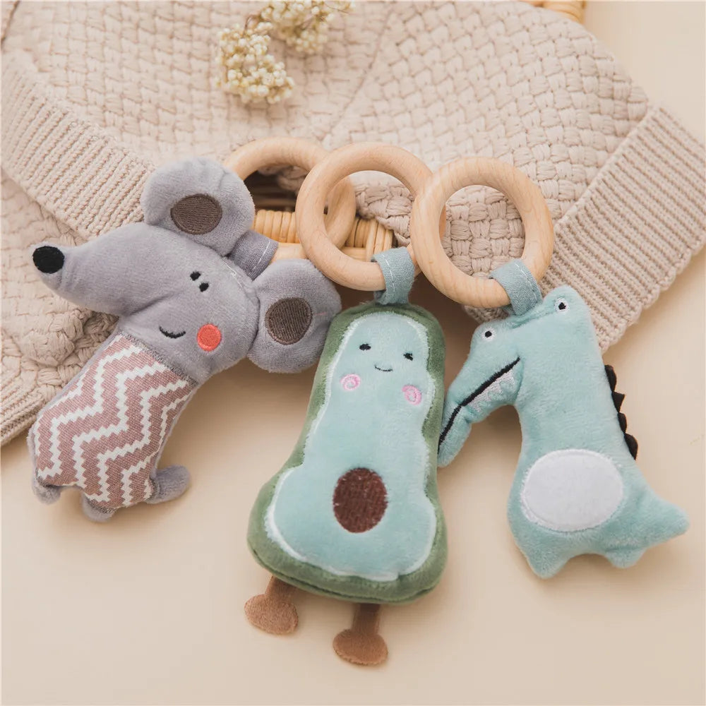 Baby Rattles Wooden Pendant Mobile