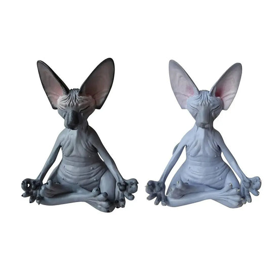 Whimsical Buddha Cat Art Statue