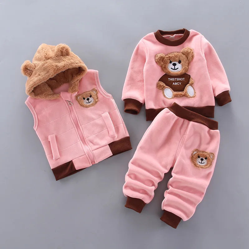 3PCS Kids Fleece Outerwear Set