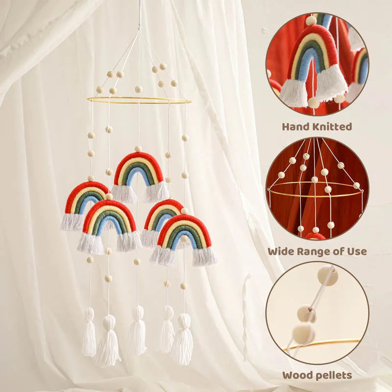 Rainbow Baby Rattles Crib Mobile