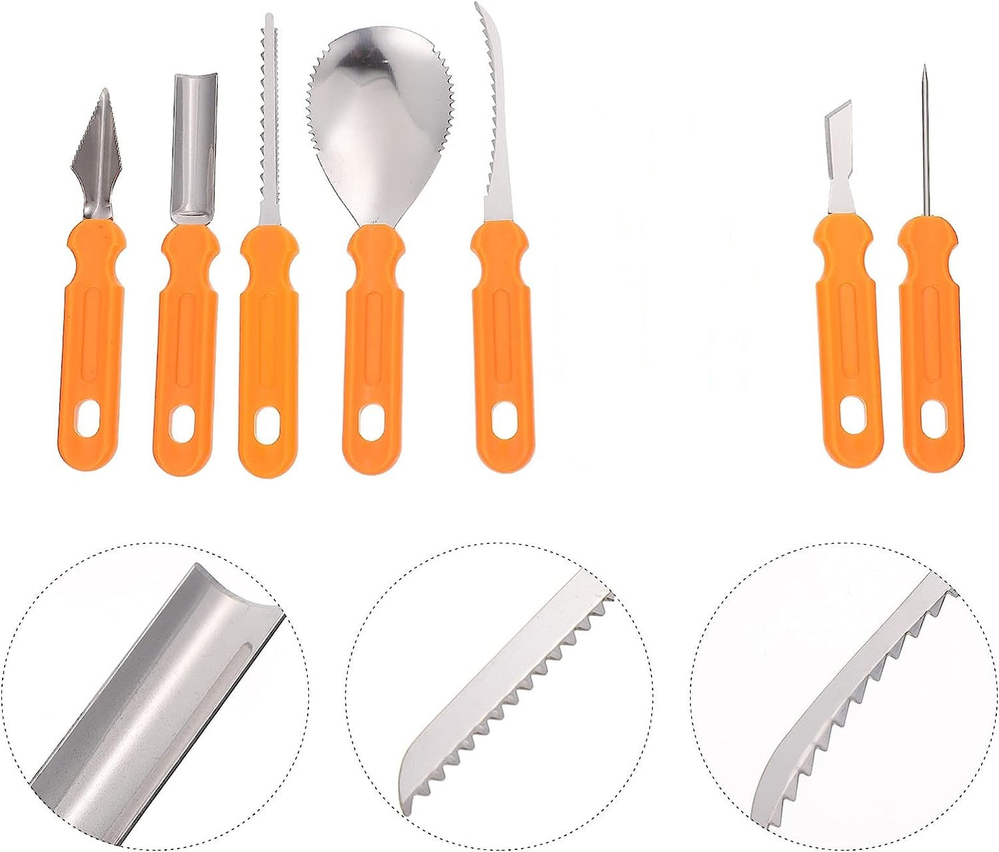 Premium Pumpkin Carving Set - 7 Piece Stainless Steel Tools