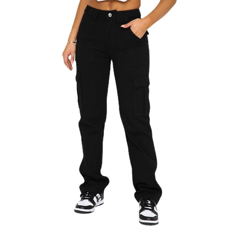 Women's Casual Loose Trousers with Pocket Stitching