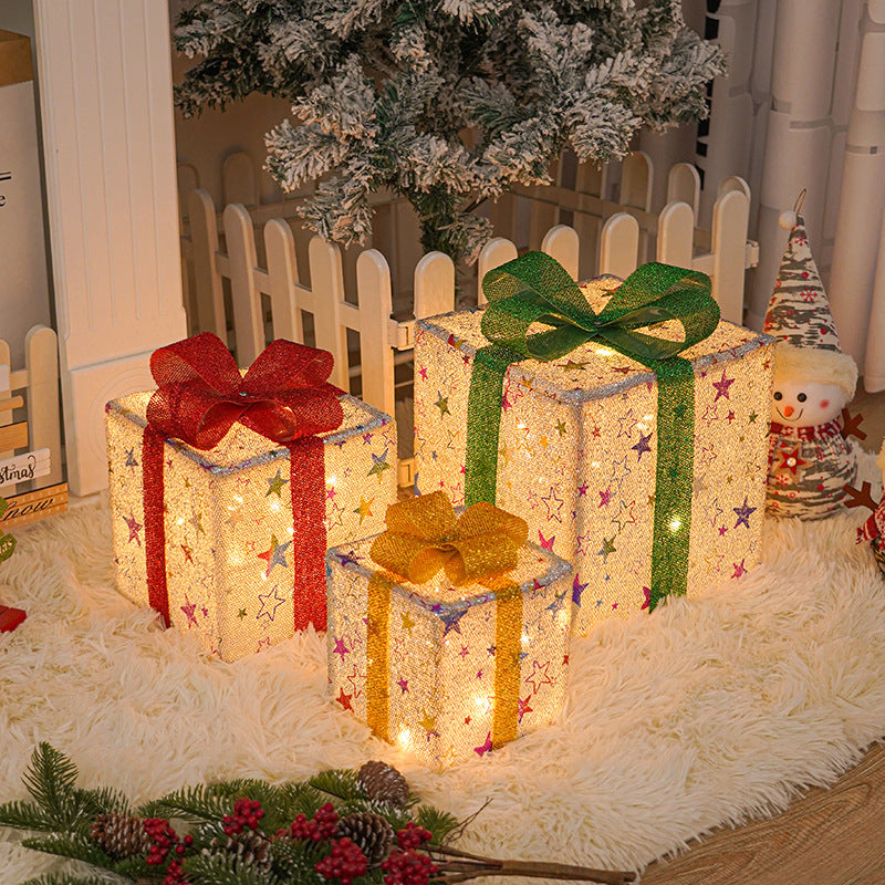 Lighted Outdoor Christmas Gift Boxes Set