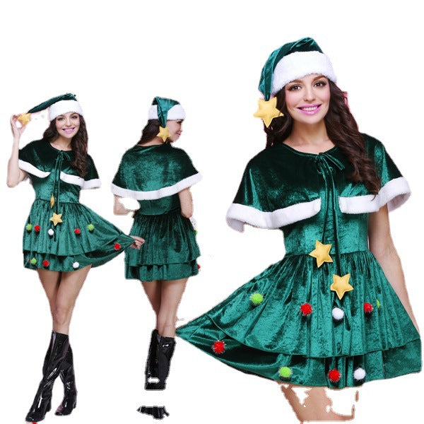 Festive Green Christmas Tree Dress