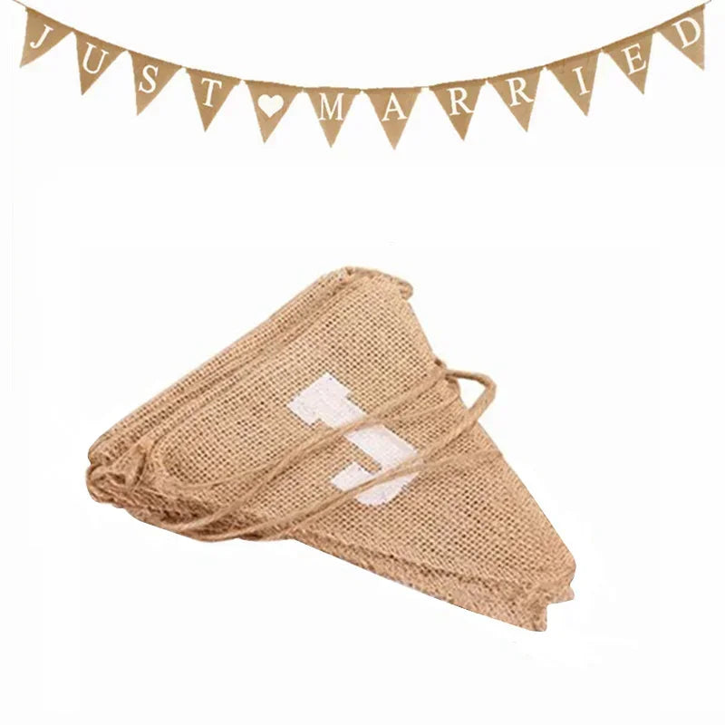 Mr. & Mrs. Just Married Burlap Bunting