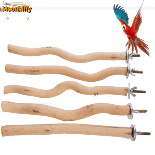 Parrot Stand Rod Toy - Wood Perch Swing