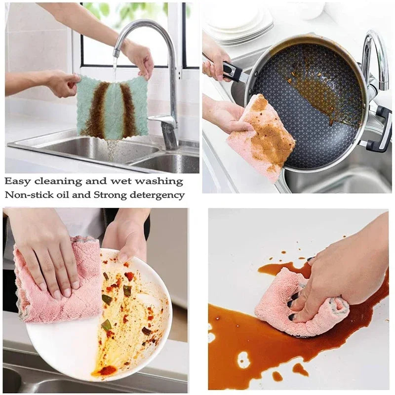 Microfiber Kitchen Cleaning Towels - Absorbent & Non-Stick