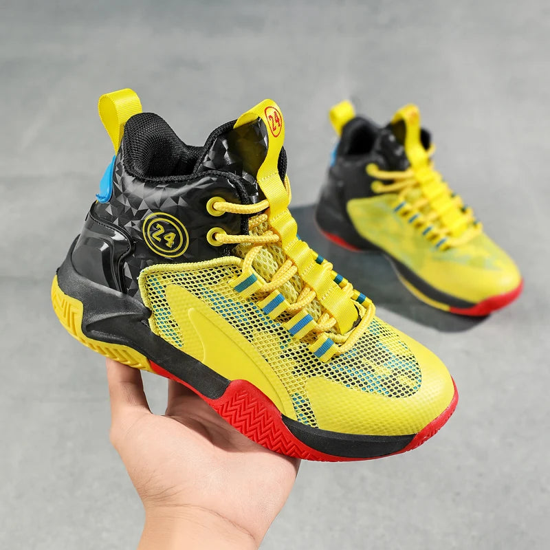 QIFENG Kids Mesh Basketball Sneakers