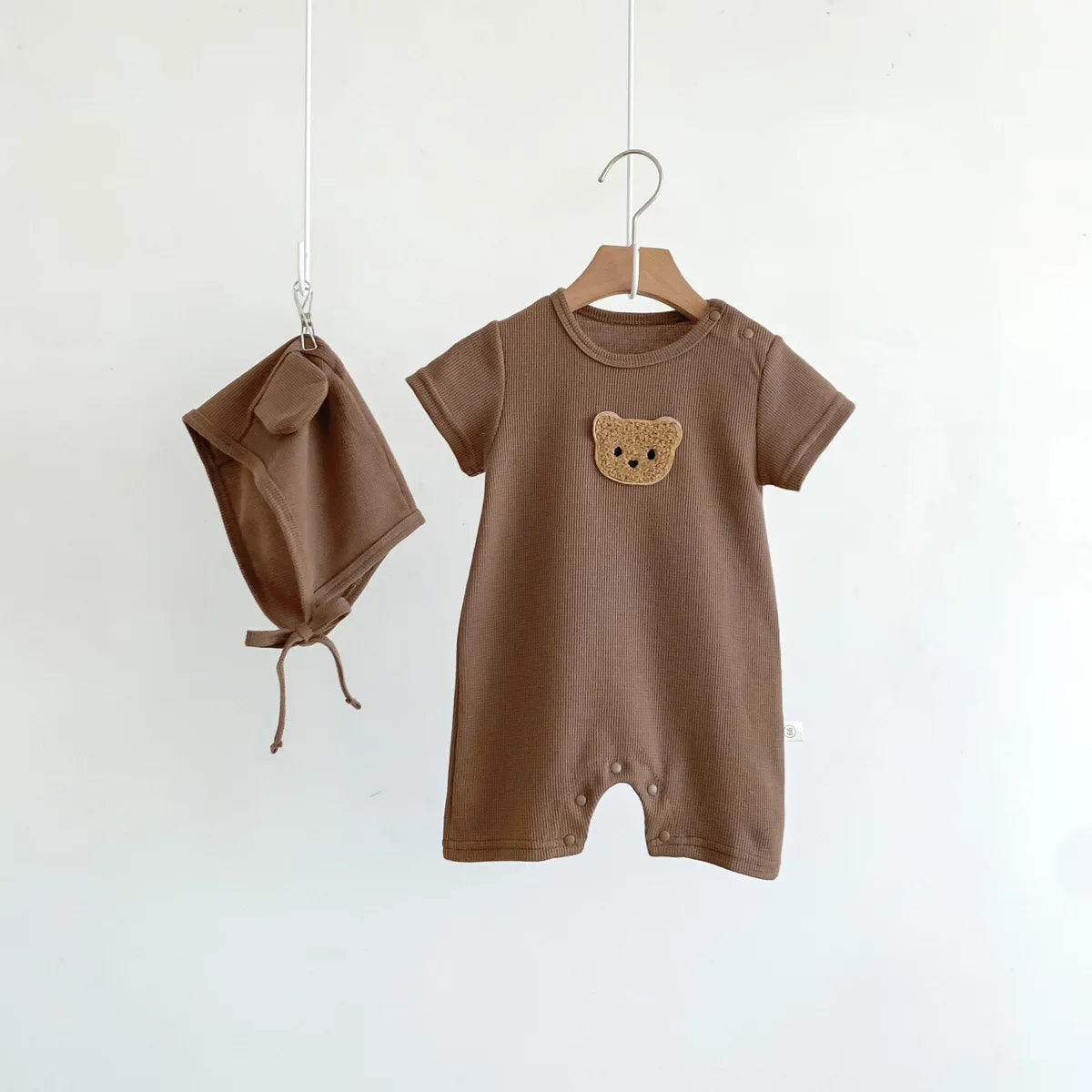 Baby Bear Patch Romper Set