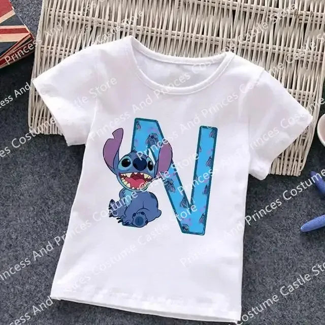 Stitch Letter ABCD Kid's T-Shirt