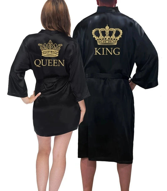 Personalized King & Queen Satin Robes Set