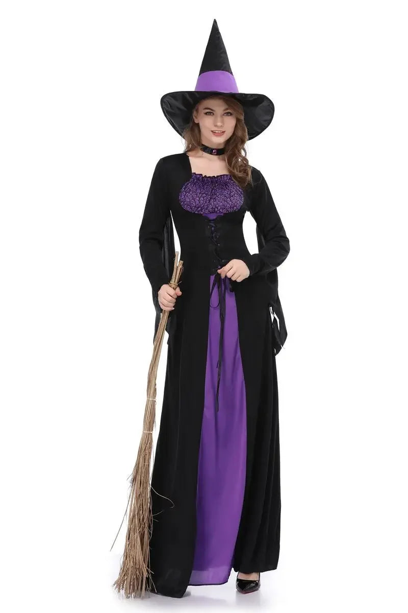 Scary Purple Witch Vampire Costume