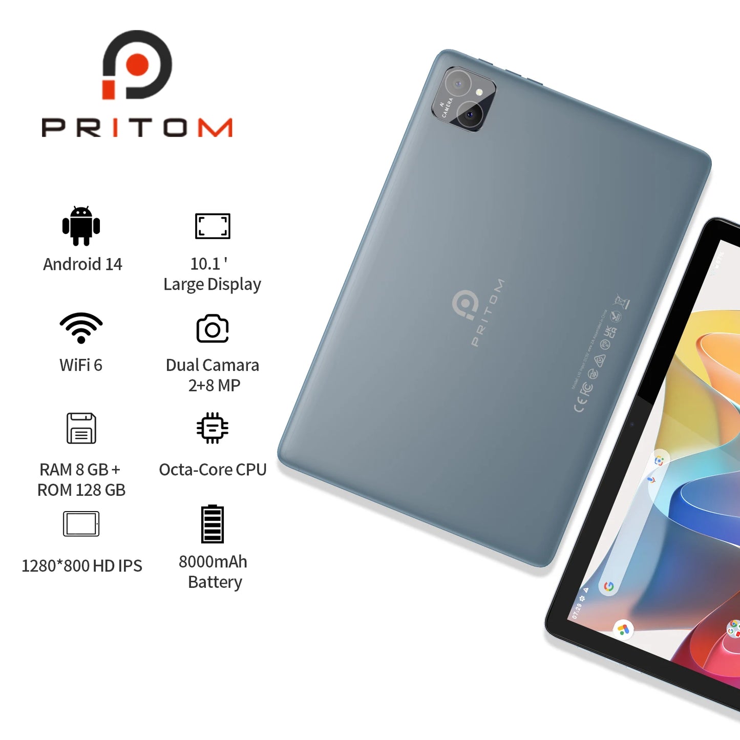 PRITOM TAB11 Android 14 Tablet