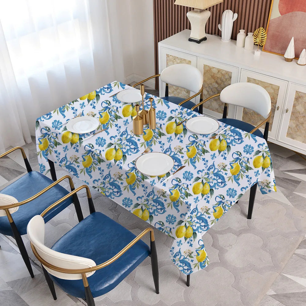 Lemon Print Kitchen Tablecloth