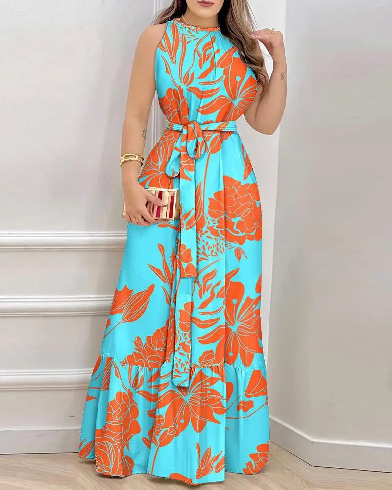 Elegant Flower Y2k Long Dress