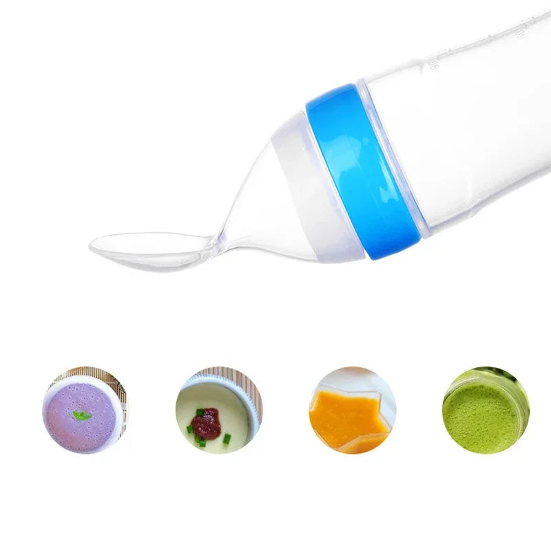 Baby Silicone Squeeze Feeding Spoon Bottle