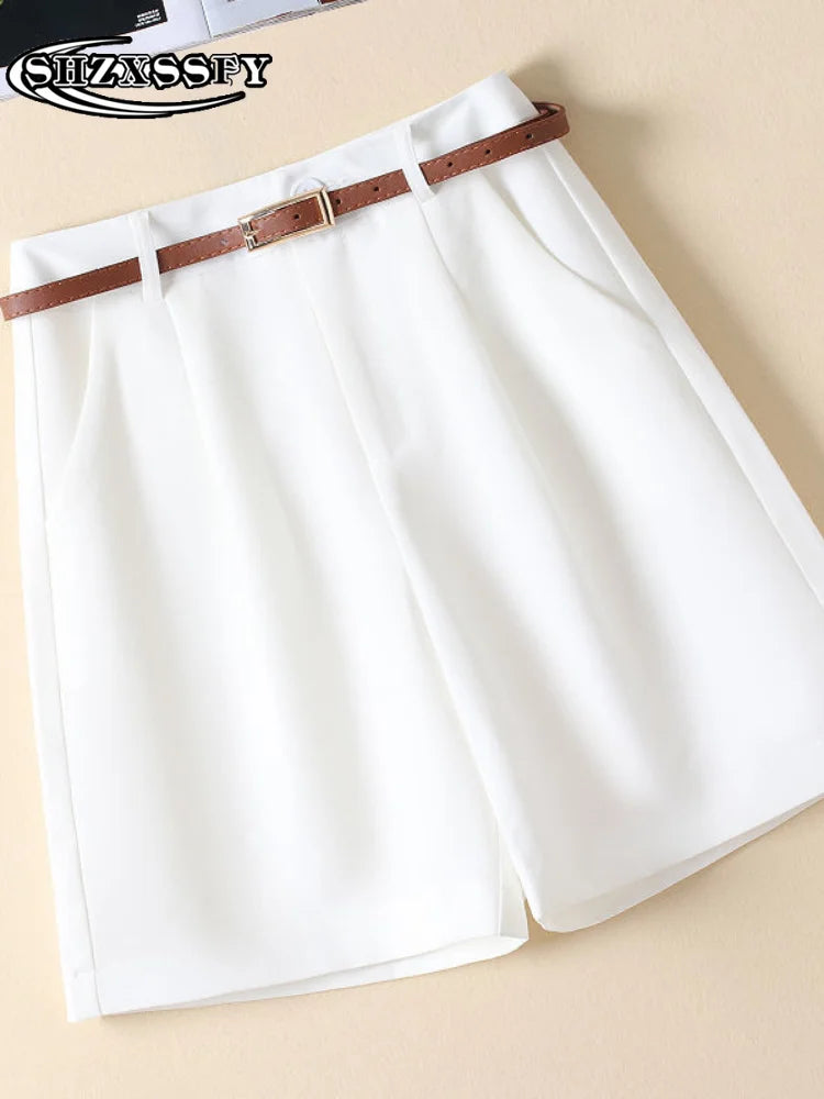 White High Waist Sport Shorts - Summer 2024