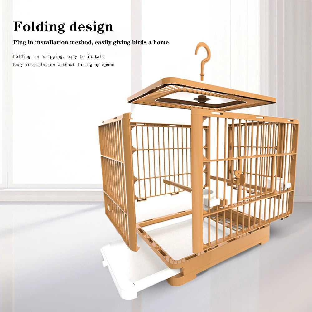 Travel Bird Cage with Handles & Accessories