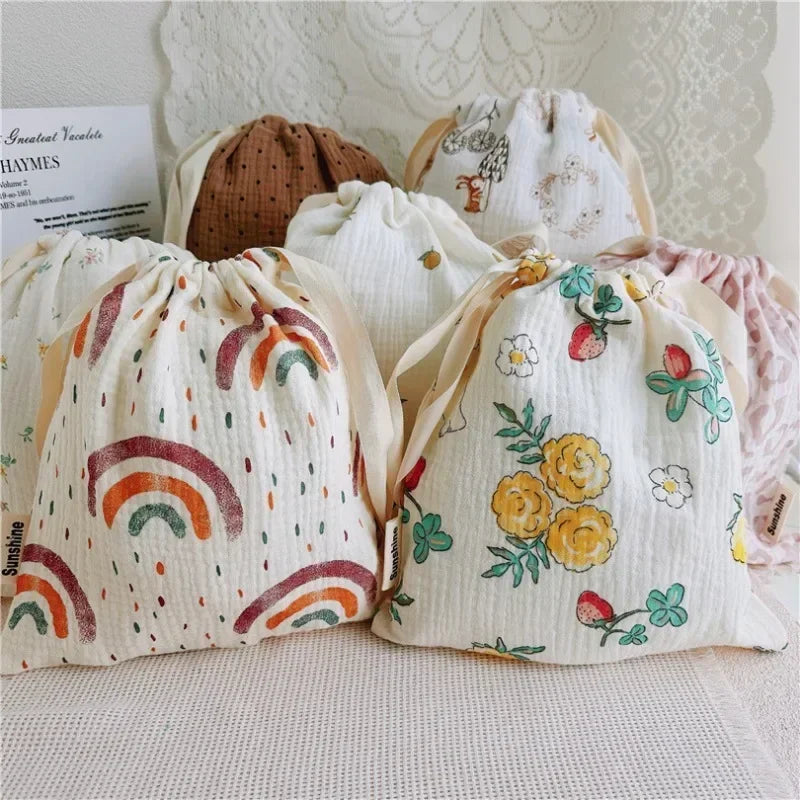 Cotton Nappy Changing Bags With Floral Print