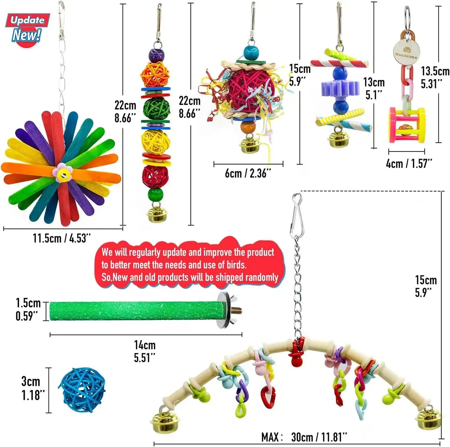 Reliable Parrot Bird Cage Toys Set