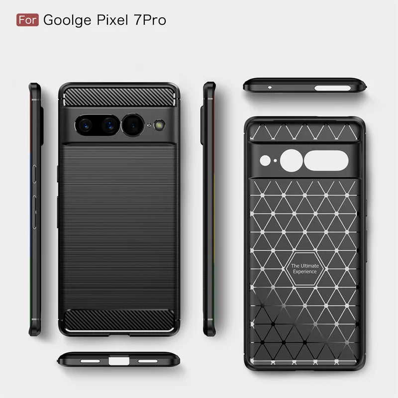 Carbon Fiber Case for Google Pixel 6 - Shockproof Silicone Cover